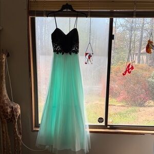 Elegant Strapless Gown with Beaded Bodice